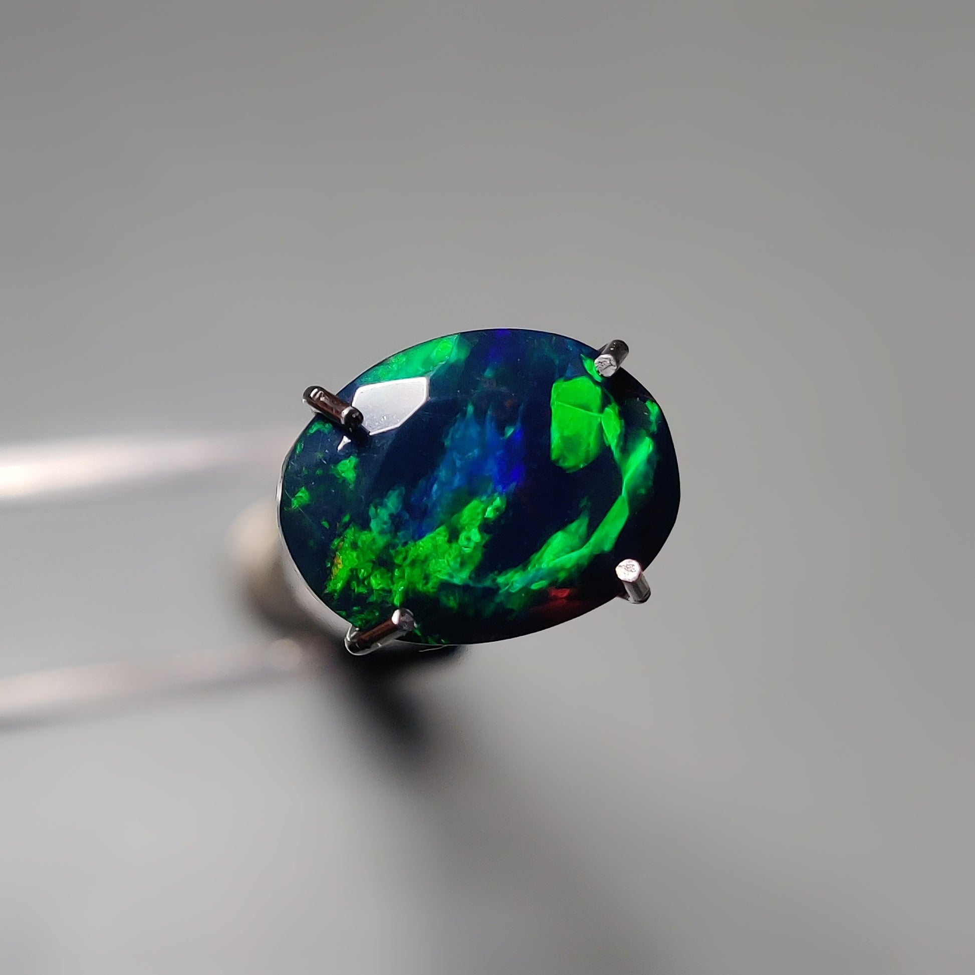 Faceted Ethiopian Black Opal gemstone cabochon - natural crystal healing stone for jewelry making by Gemivra