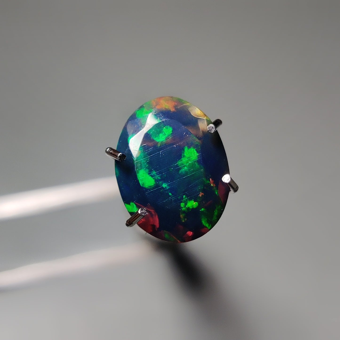 Faceted Ethiopian Black Opal gemstone cabochon - natural crystal healing stone for jewelry making by Gemivra