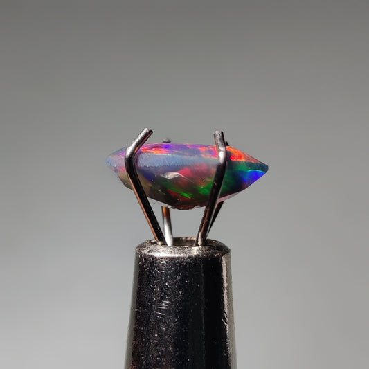 Faceted Ethiopian Black Opal gemstone cabochon - natural crystal healing stone for jewelry making by Gemivra