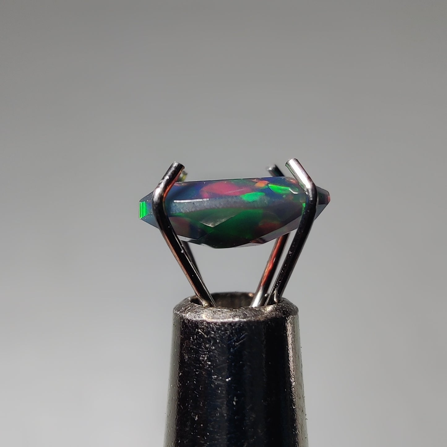 Faceted Ethiopian Black Opal gemstone cabochon - natural crystal healing stone for jewelry making by Gemivra
