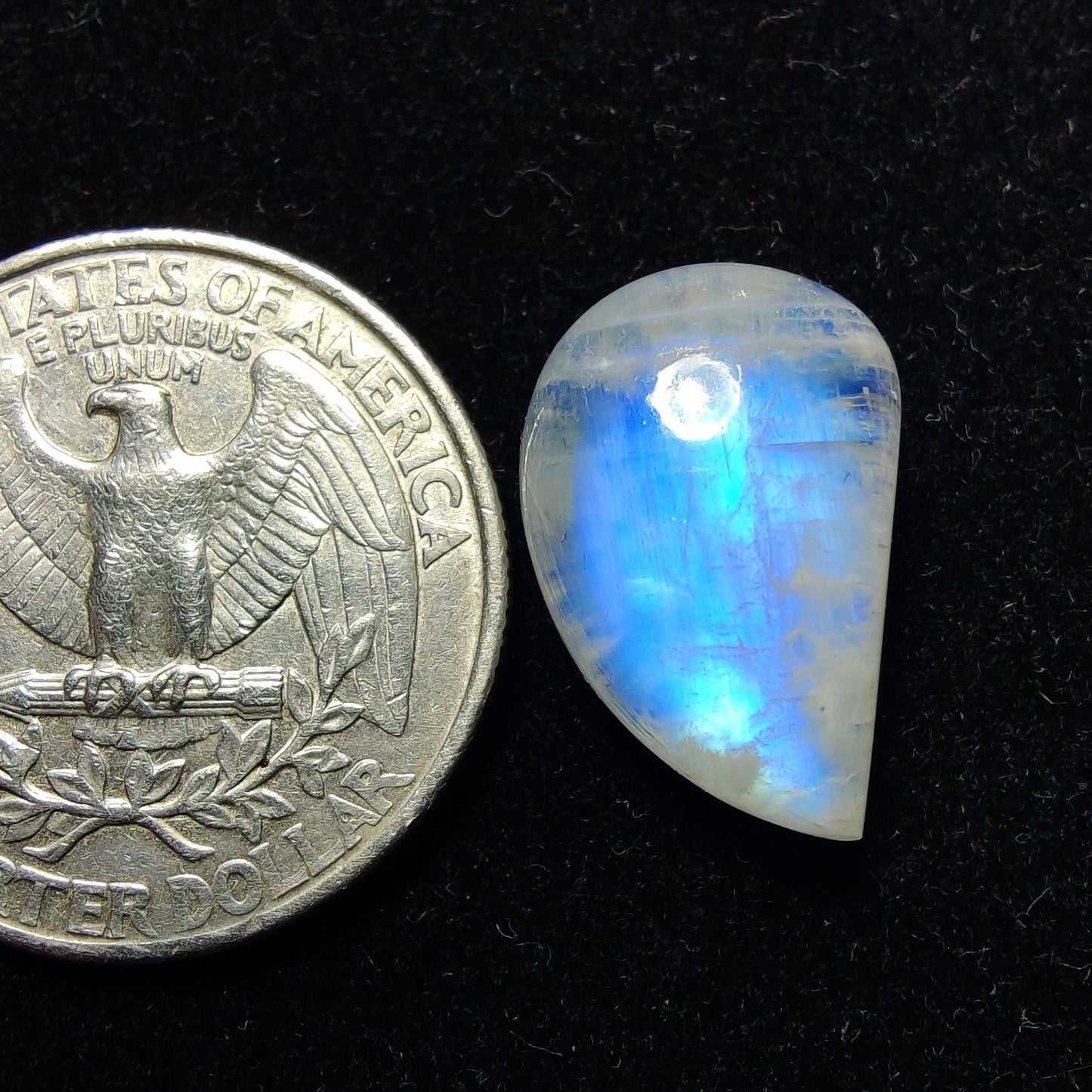 Rainbow Moonstone gemstone cabochon - natural crystal healing stone for jewelry making by Gemivra