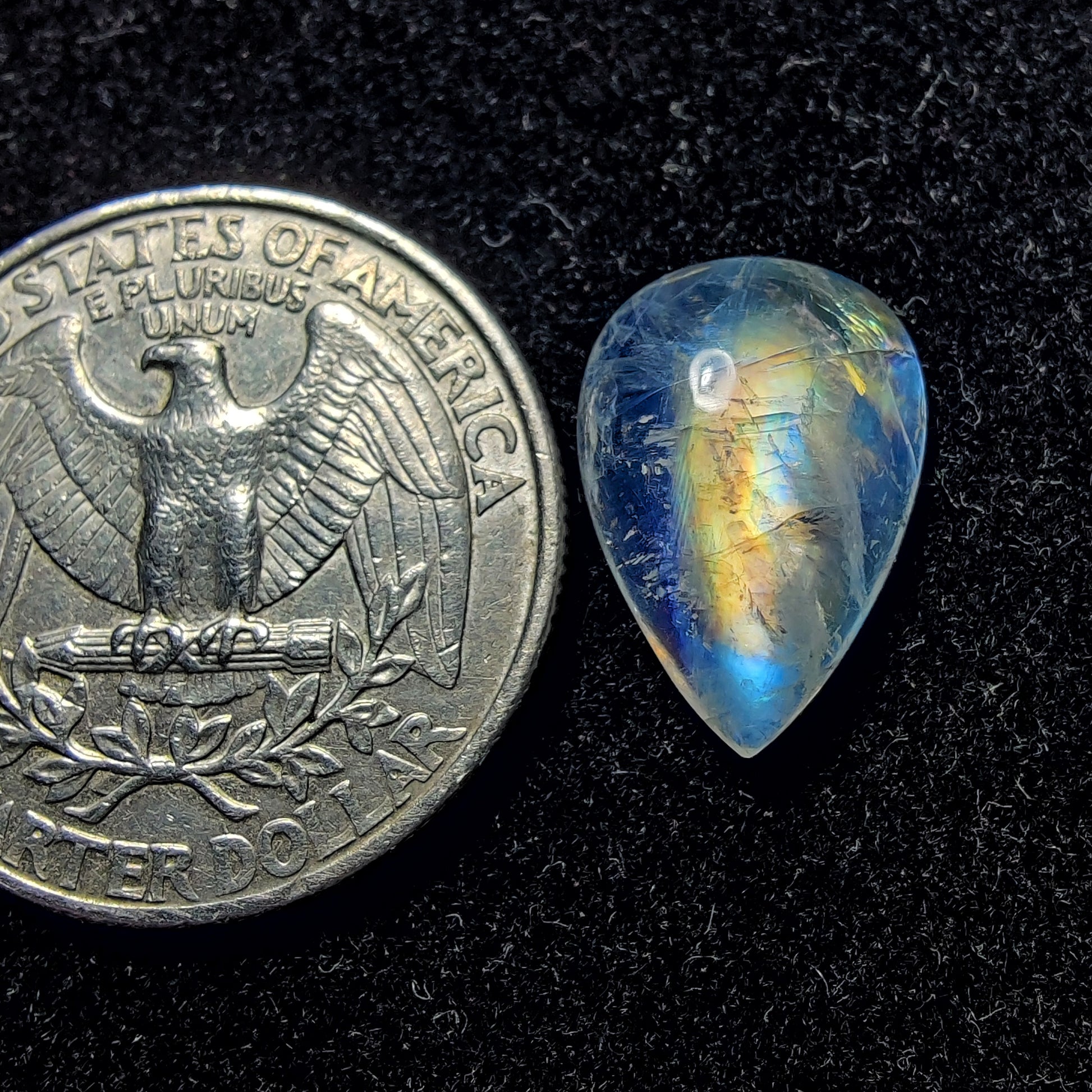 Rainbow Moonstone gemstone cabochon - natural crystal healing stone for jewelry making by Gemivra