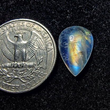 Rainbow Moonstone gemstone cabochon - natural crystal healing stone for jewelry making by Gemivra