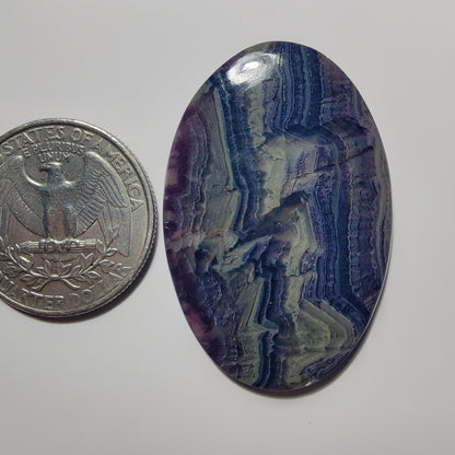 Fluorite gemstone cabochon - natural crystal healing stone for jewelry making by Gemivra