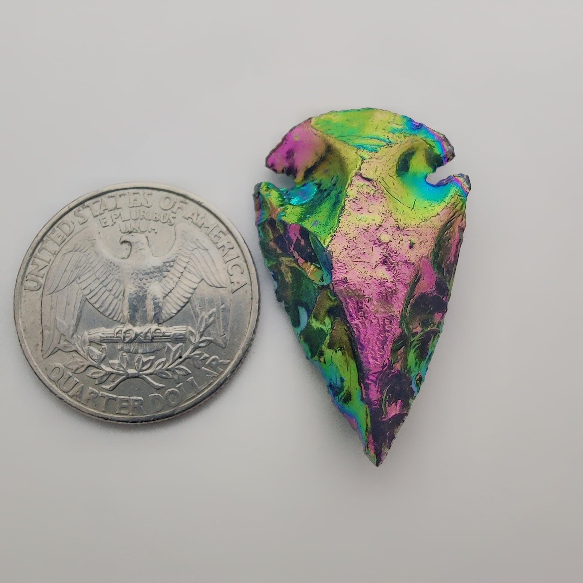 Titanium Coated Quartz gemstone cabochon - natural crystal healing stone for jewelry making by Gemivra