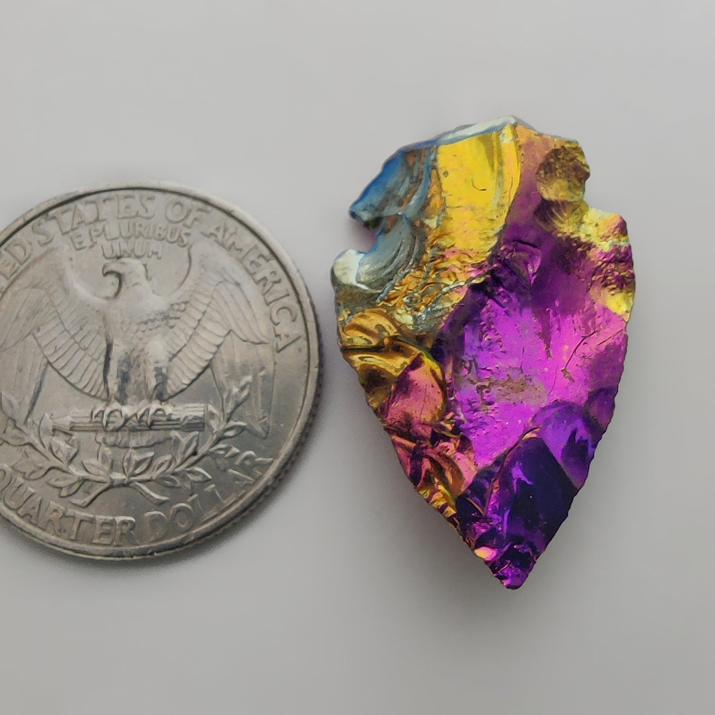 Titanium Coated Quartz gemstone cabochon - natural crystal healing stone for jewelry making by Gemivra