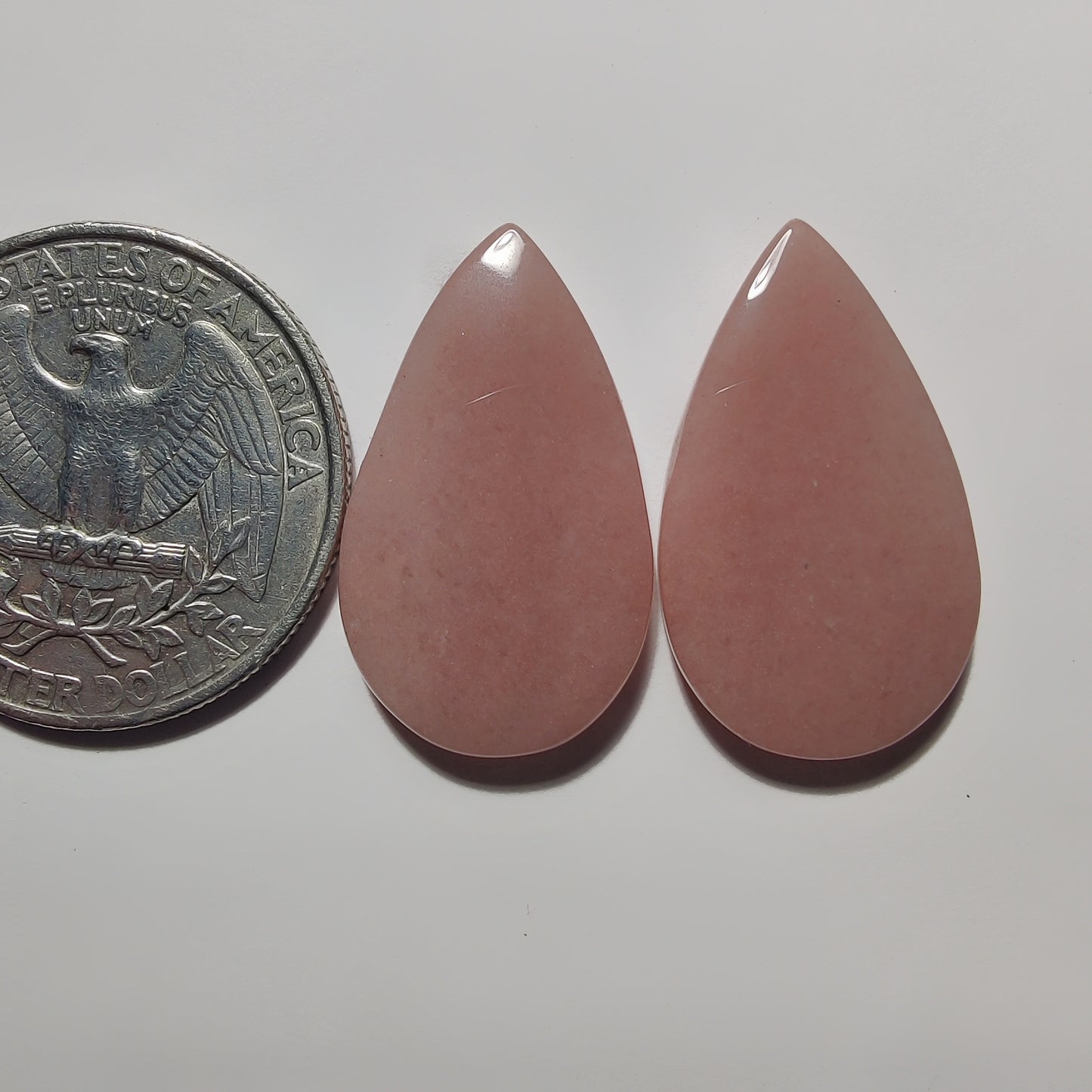 Pink Jasper Pair gemstone cabochon - natural crystal healing stone for jewelry making by Gemivra