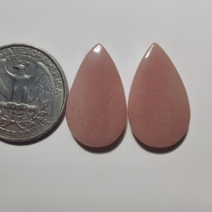 Pink Jasper Pair gemstone cabochon - natural crystal healing stone for jewelry making by Gemivra