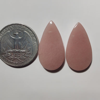 Pink Jasper Pair gemstone cabochon - natural crystal healing stone for jewelry making by Gemivra