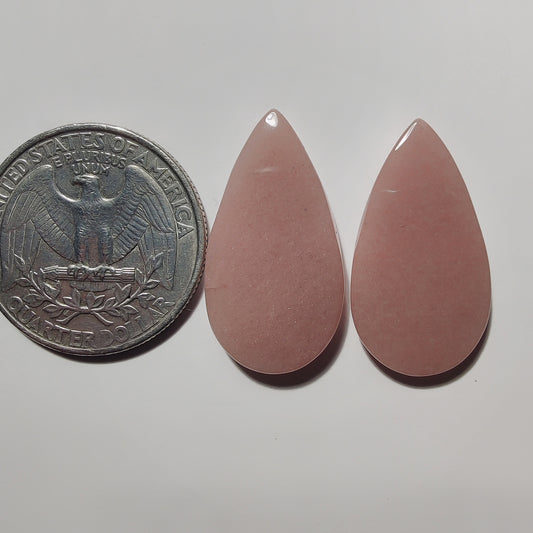 Pink Jasper Pair gemstone cabochon - natural crystal healing stone for jewelry making by Gemivra