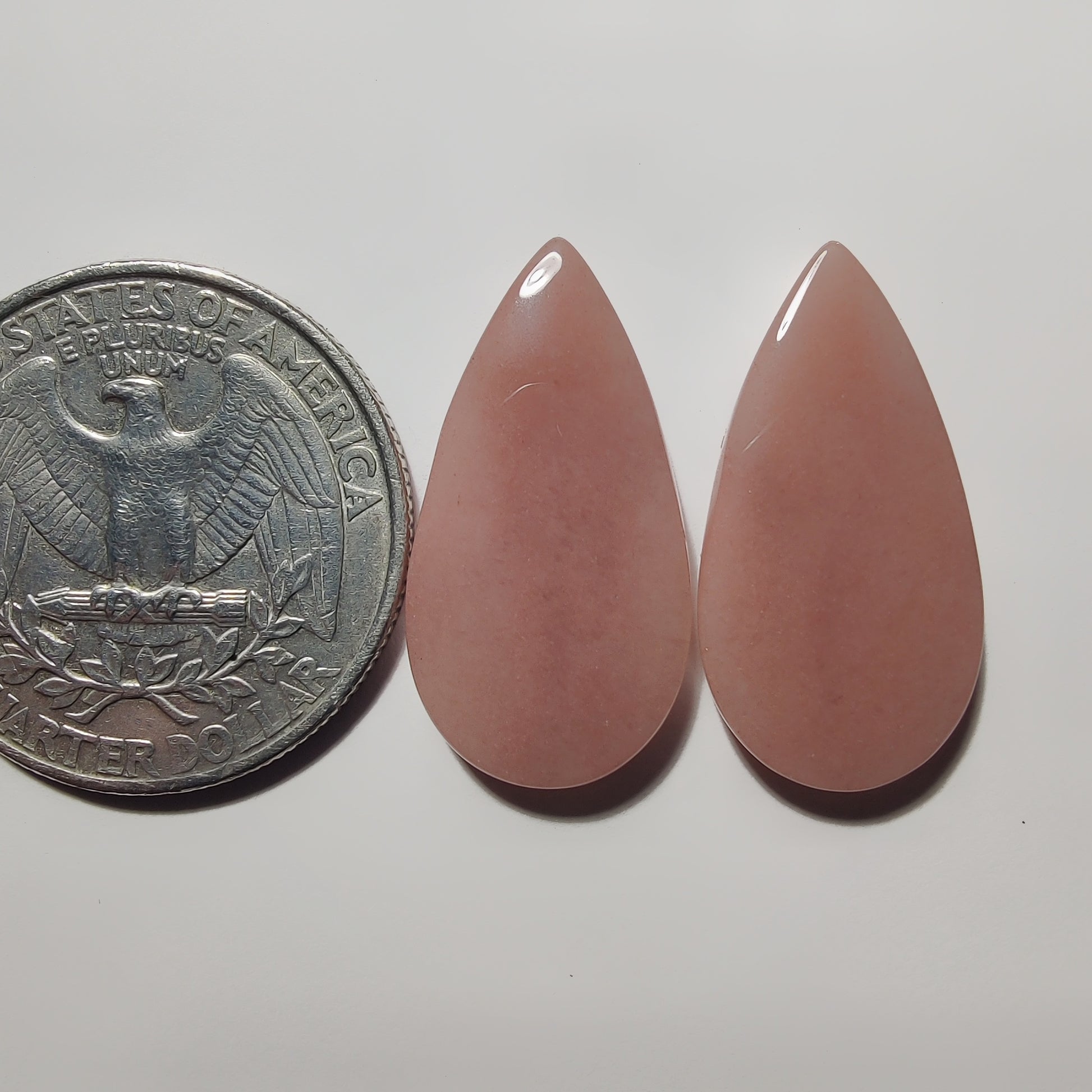 Pink Jasper Pair gemstone cabochon - natural crystal healing stone for jewelry making by Gemivra