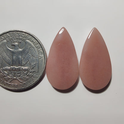 Pink Jasper Pair gemstone cabochon - natural crystal healing stone for jewelry making by Gemivra