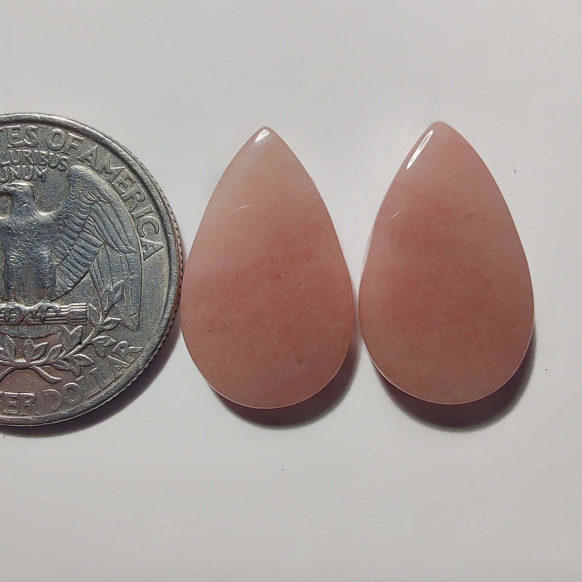 Pink Jasper Pair gemstone cabochon - natural crystal healing stone for jewelry making by Gemivra