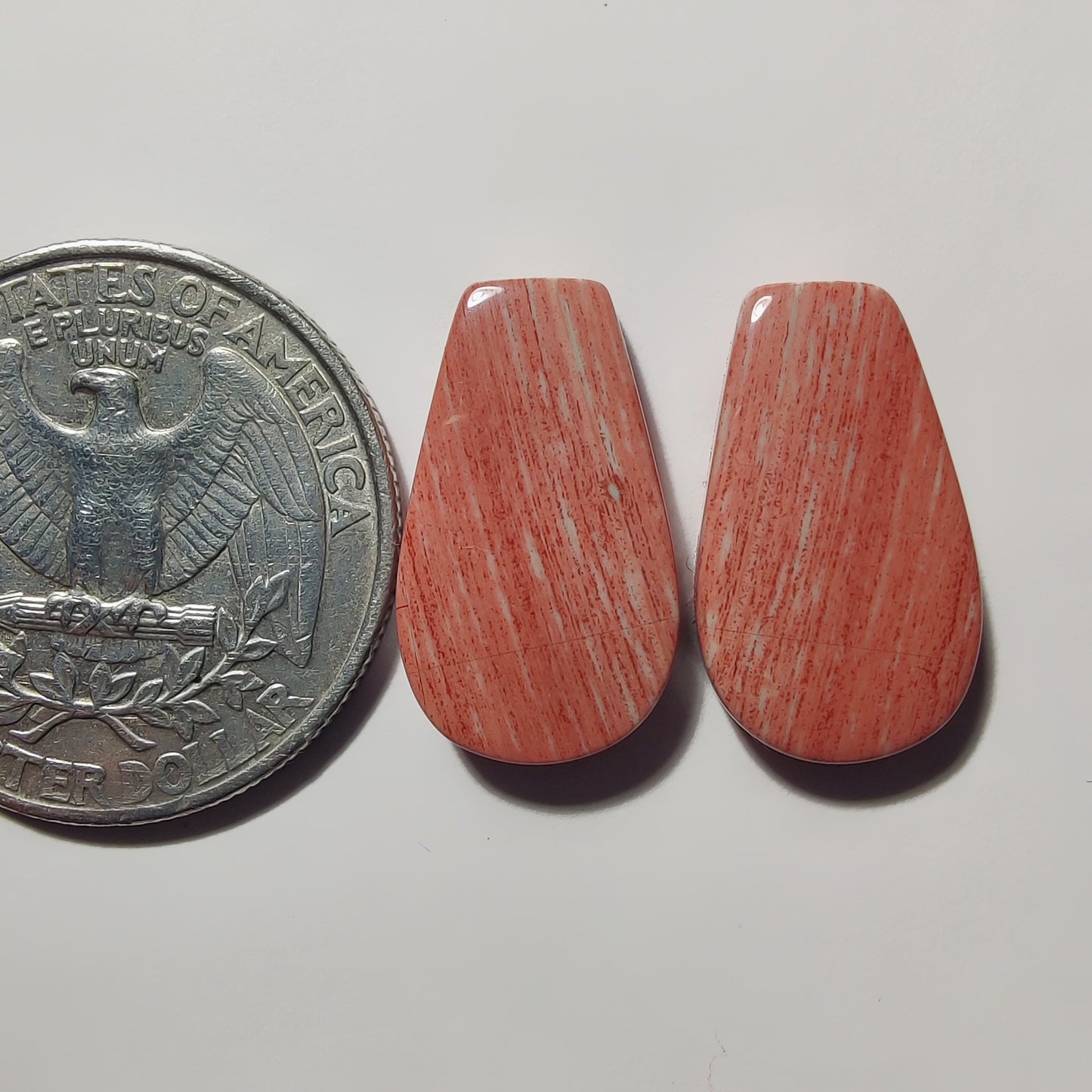 Banded Pink Jasper Pair gemstone cabochon - natural crystal healing stone for jewelry making by Gemivra
