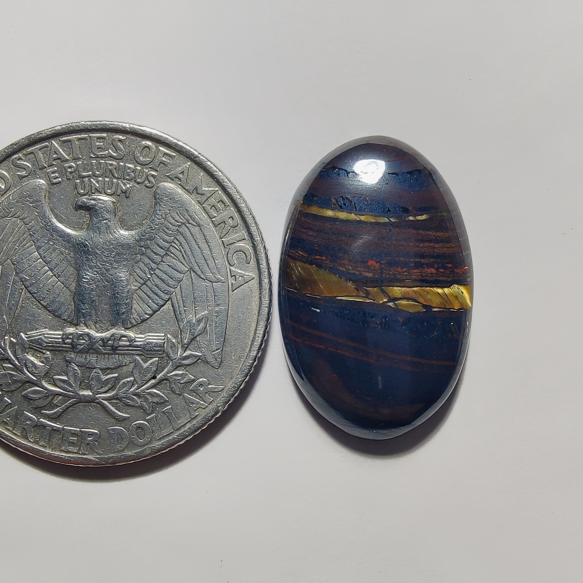 Iron Tiger gemstone cabochon - natural crystal healing stone for jewelry making by Gemivra