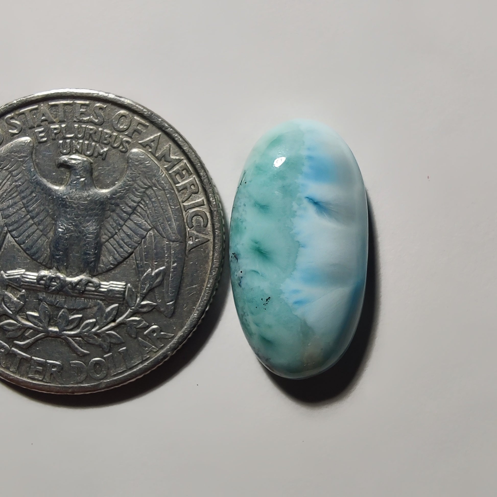 Larimar gemstone cabochon - natural crystal healing stone for jewelry making by Gemivra