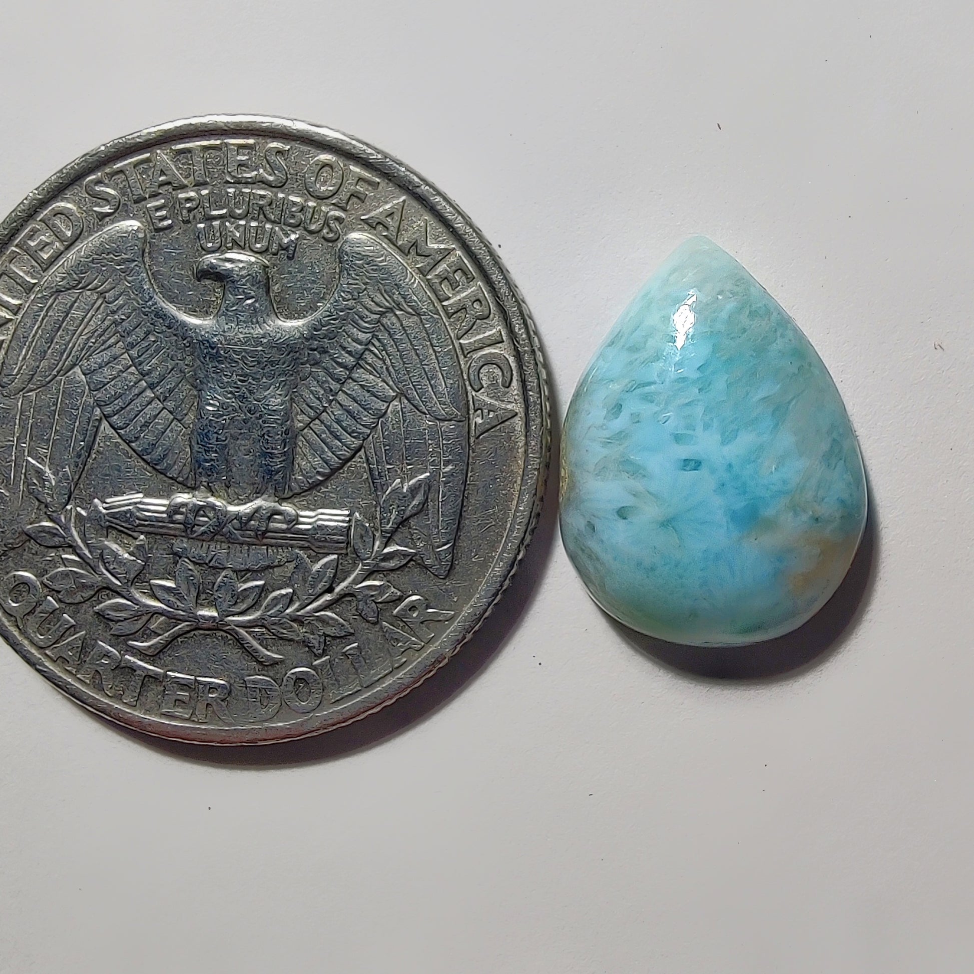 Larimar gemstone cabochon - natural crystal healing stone for jewelry making by Gemivra