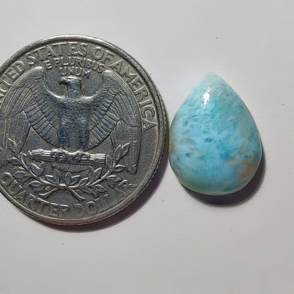 Larimar gemstone cabochon - natural crystal healing stone for jewelry making by Gemivra