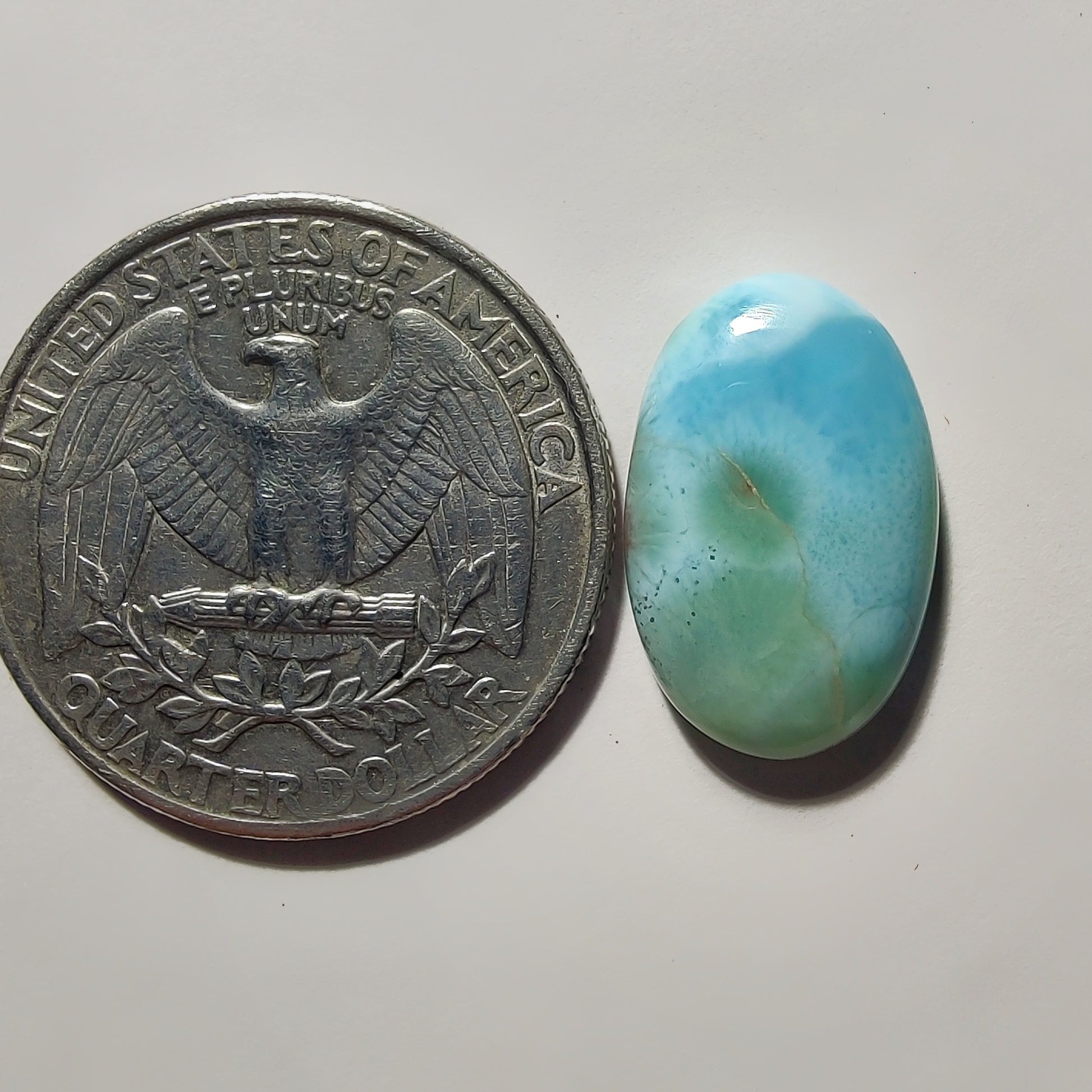 Larimar gemstone cabochon - natural crystal healing stone for jewelry making by Gemivra