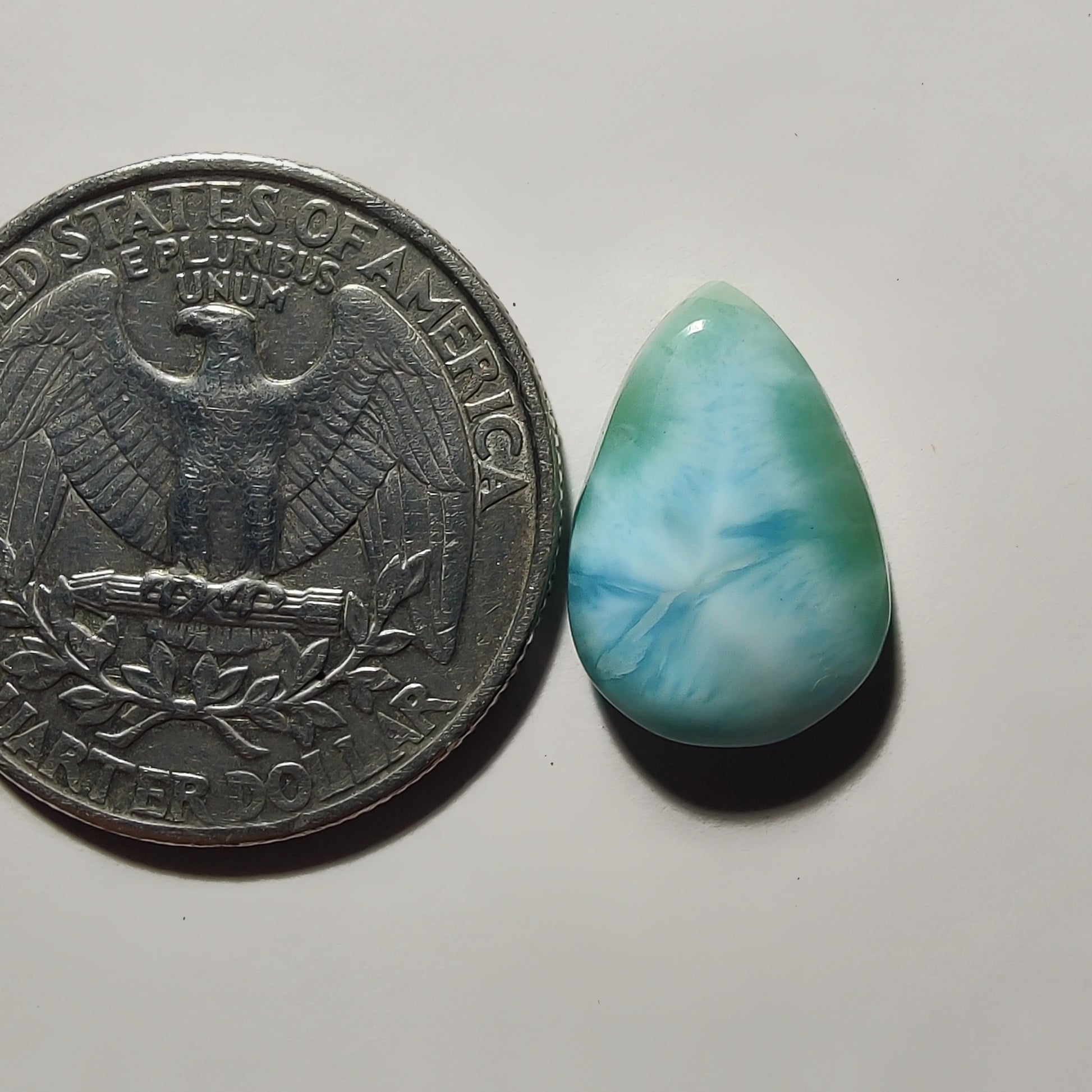 Larimar gemstone cabochon - natural crystal healing stone for jewelry making by Gemivra