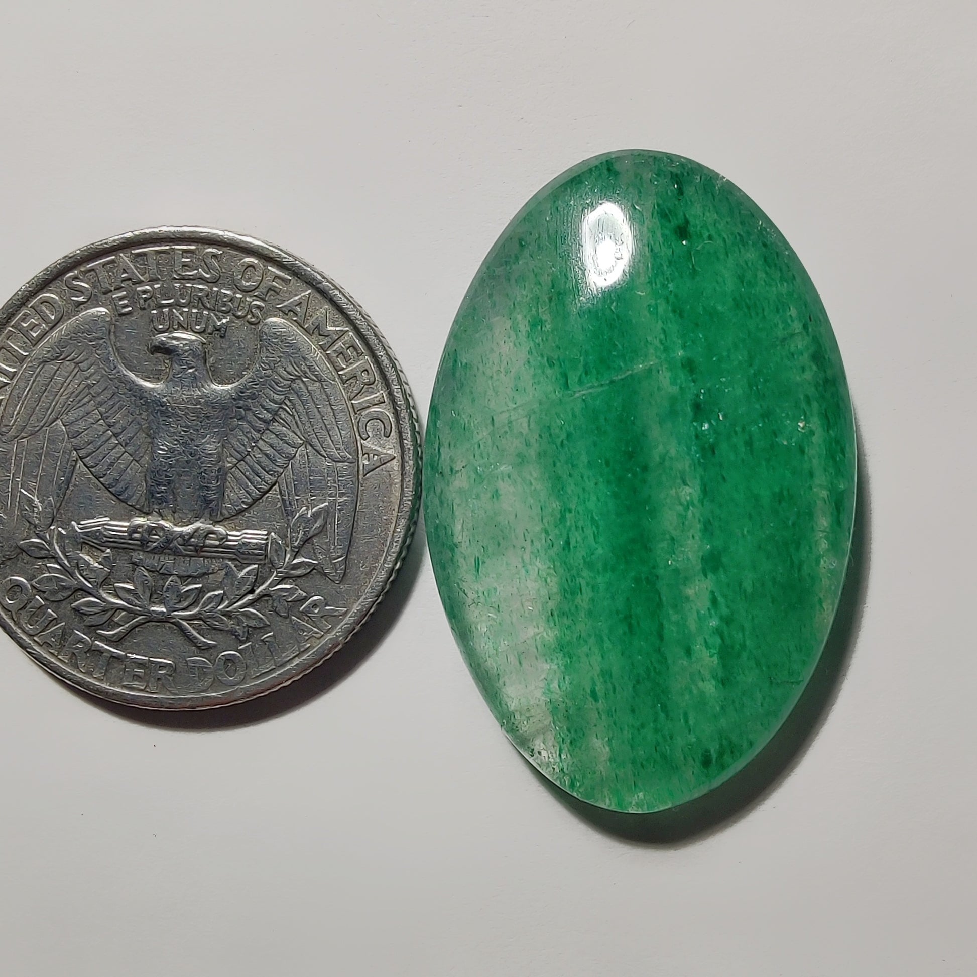 Green Aventurine gemstone cabochon - natural crystal healing stone for jewelry making by Gemivra