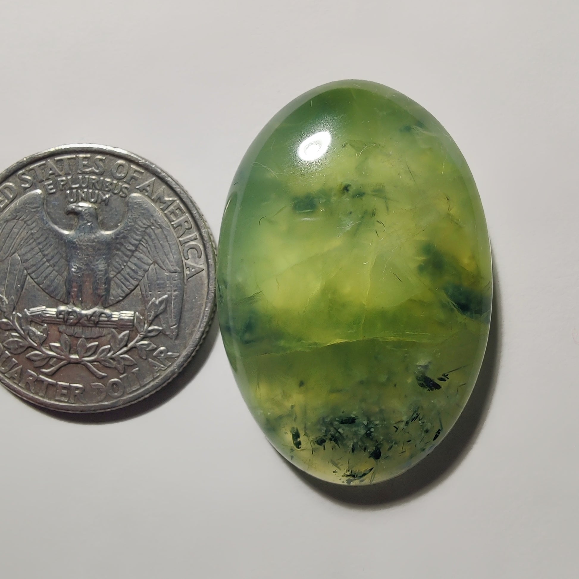 Prehnite gemstone cabochon - natural crystal healing stone for jewelry making by Gemivra