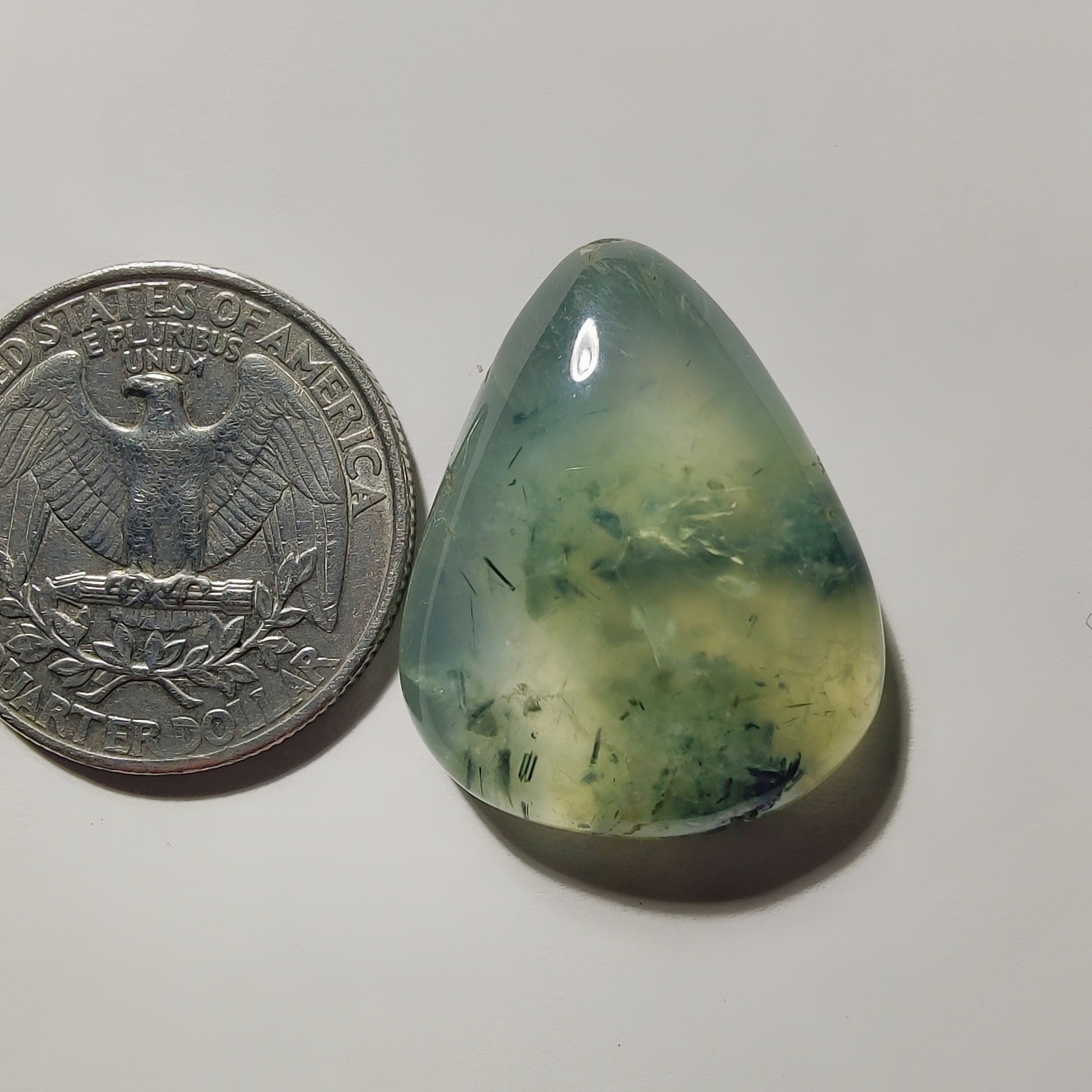 Prehnite gemstone cabochon - natural crystal healing stone for jewelry making by Gemivra
