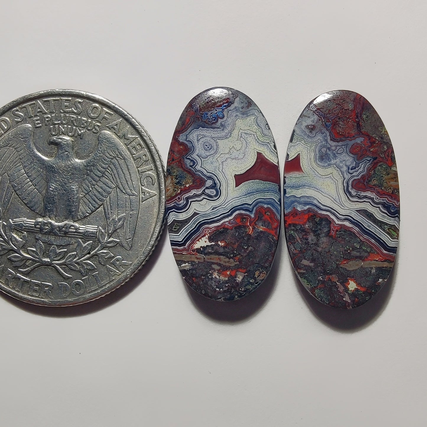 Crazy Lace Agate Pair gemstone cabochon - natural crystal healing stone for jewelry making by Gemivra
