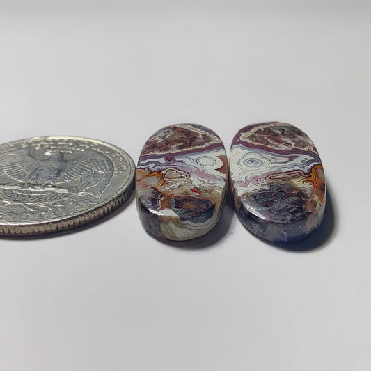 Crazy Lace Agate Pair