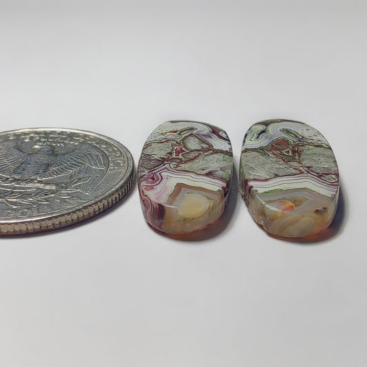 Crazy Lace Agate Pair
