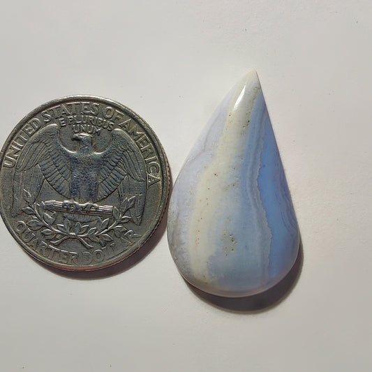 Blue Lace Agate gemstone cabochon - natural crystal healing stone for jewelry making by Gemivra