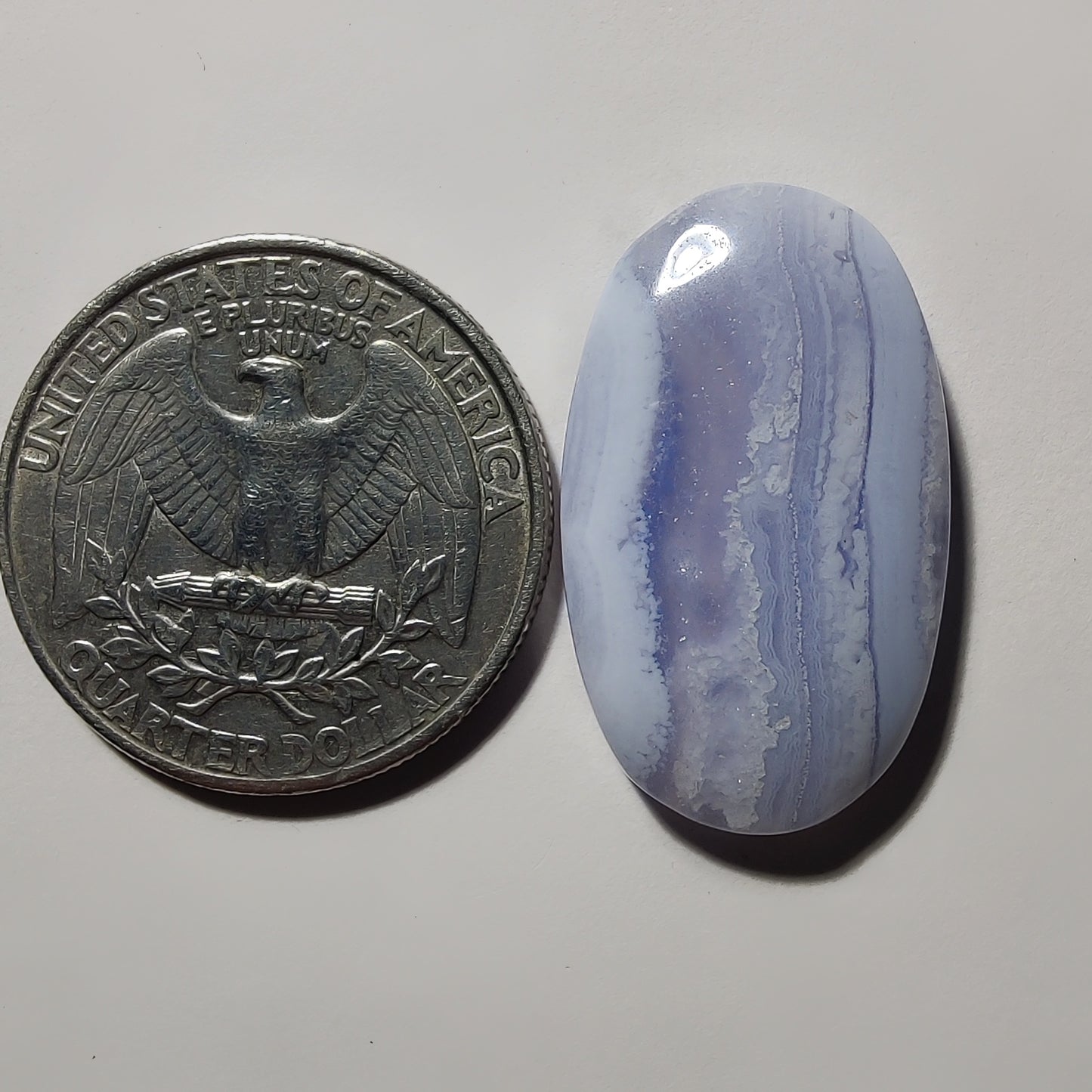 Blue Lace Agate gemstone cabochon - natural crystal healing stone for jewelry making by Gemivra