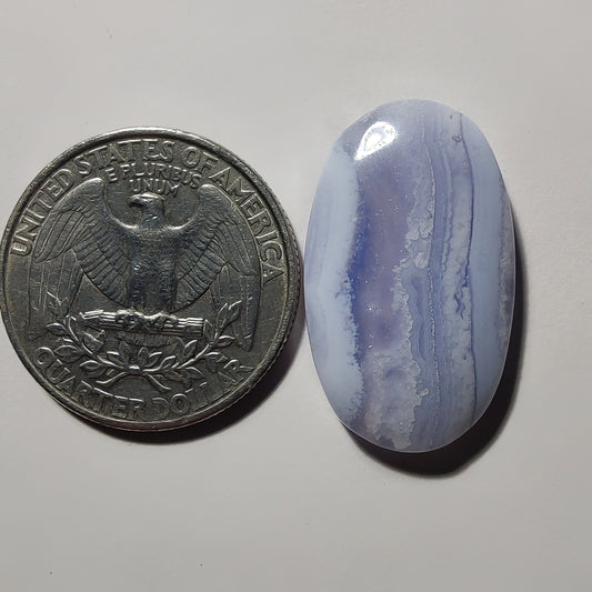 Blue Lace Agate gemstone cabochon - natural crystal healing stone for jewelry making by Gemivra