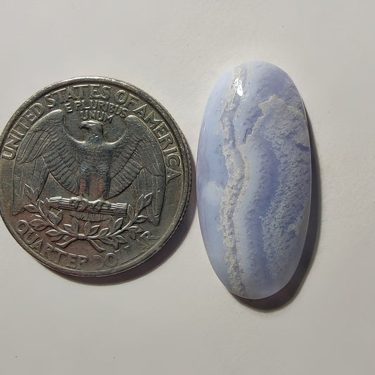 Blue Lace Agate gemstone cabochon - natural crystal healing stone for jewelry making by Gemivra
