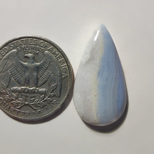 Blue Lace Agate gemstone cabochon - natural crystal healing stone for jewelry making by Gemivra