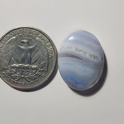Blue Lace Agate gemstone cabochon - natural crystal healing stone for jewelry making by Gemivra