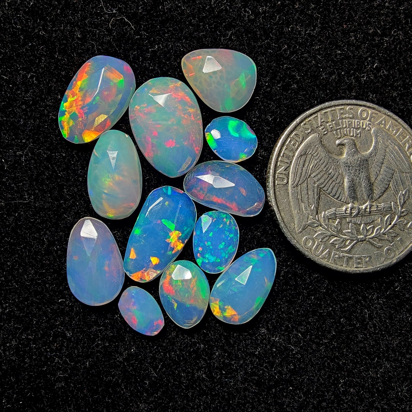Rose Cut Ethiopian Opal Lot gemstone cabochon - natural crystal healing stone for jewelry making by Gemivra