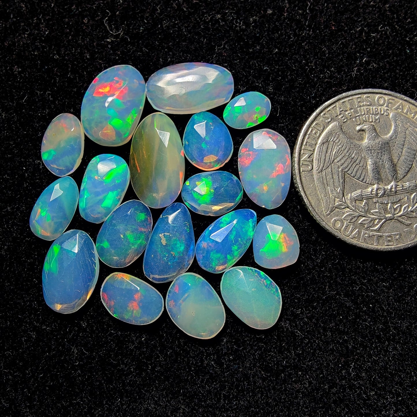 Rose Cut Ethiopian Opal Lot gemstone cabochon - natural crystal healing stone for jewelry making by Gemivra