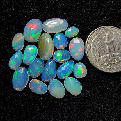 Rose Cut Ethiopian Opal Lot gemstone cabochon - natural crystal healing stone for jewelry making by Gemivra