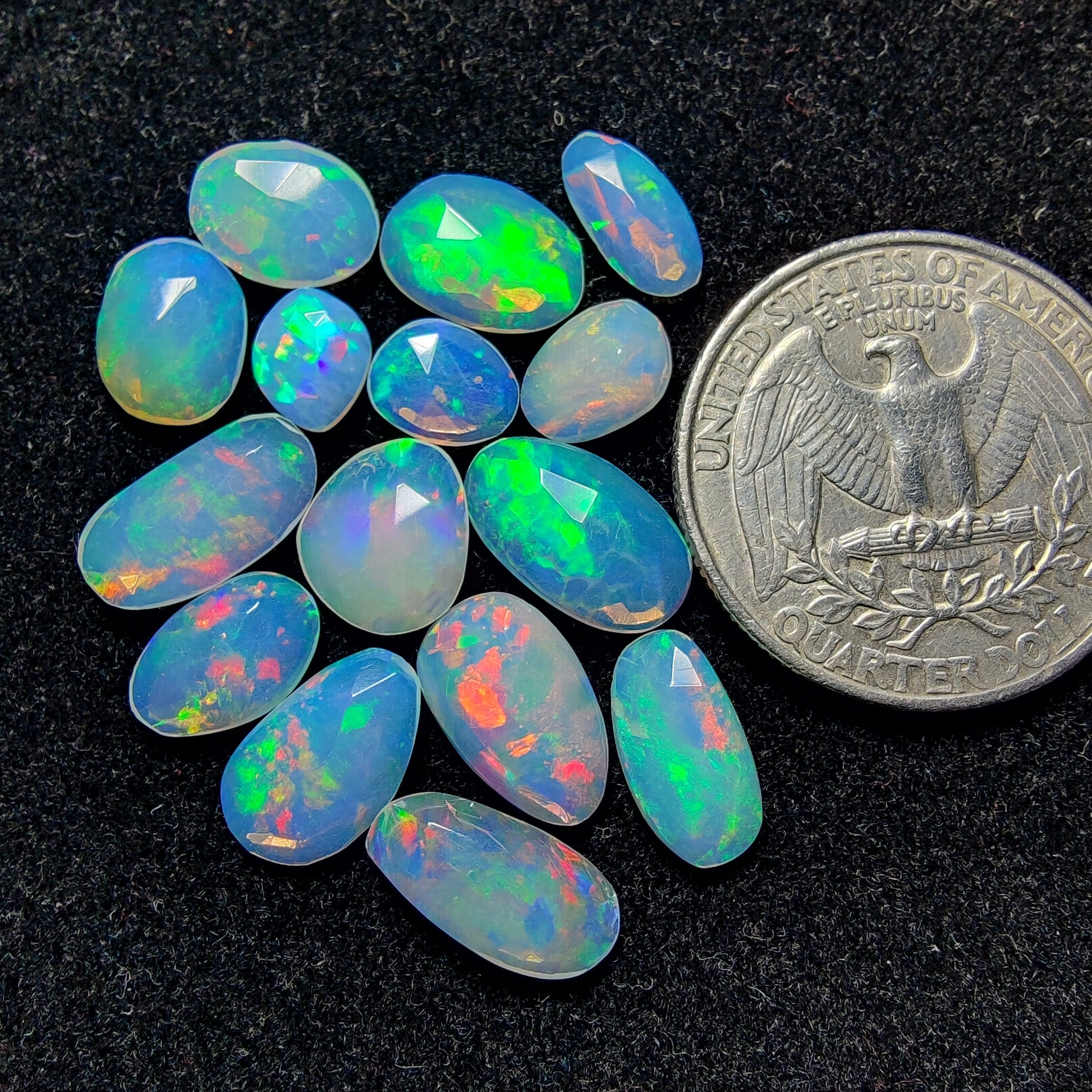 Rose Cut Ethiopian Opal Lot gemstone cabochon - natural crystal healing stone for jewelry making by Gemivra