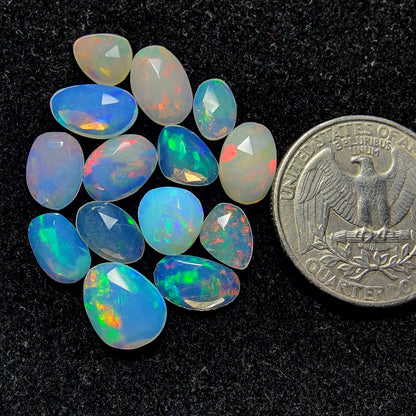Rose Cut Ethiopian Opal Lot gemstone cabochon - natural crystal healing stone for jewelry making by Gemivra