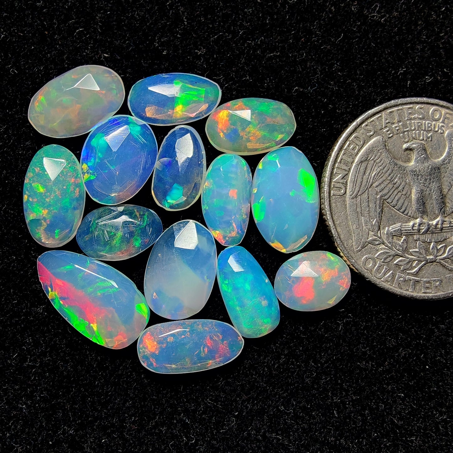 Rose Cut Ethiopian Opal Lot gemstone cabochon - natural crystal healing stone for jewelry making by Gemivra
