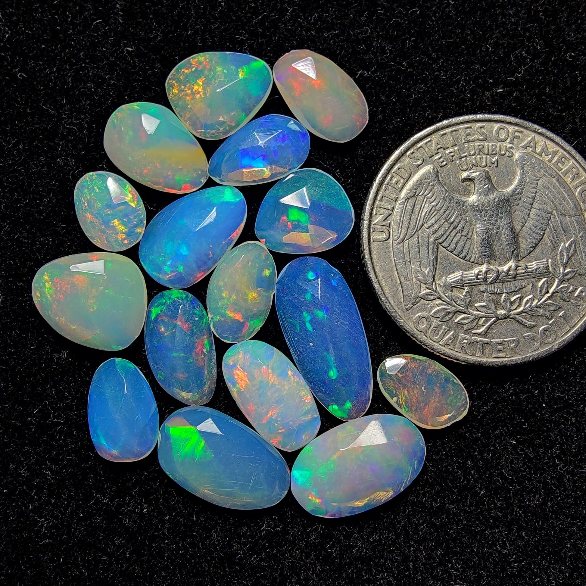 Rose Cut Ethiopian Opal Lot gemstone cabochon - natural crystal healing stone for jewelry making by Gemivra