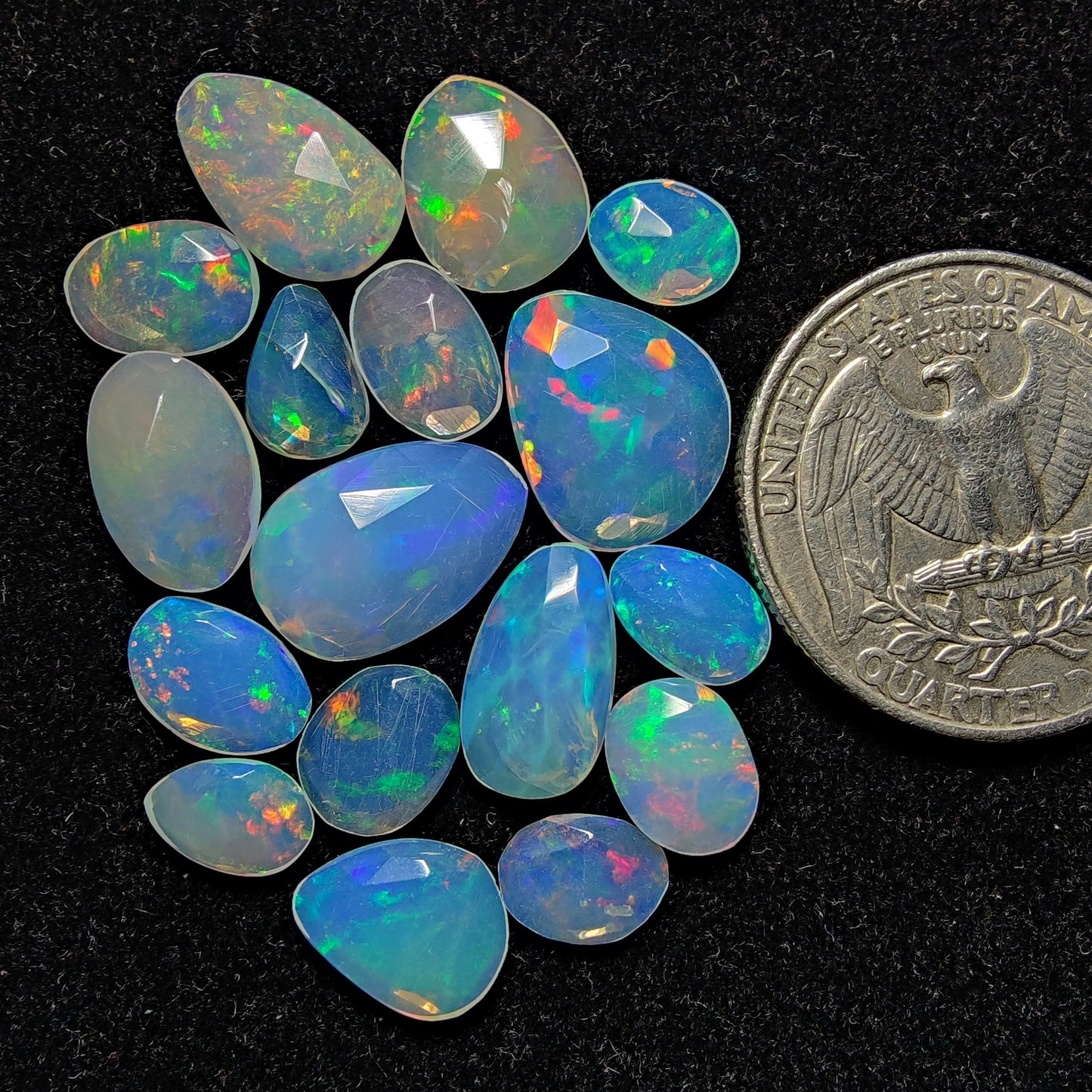 Rose Cut Ethiopian Opal Lot gemstone cabochon - natural crystal healing stone for jewelry making by Gemivra