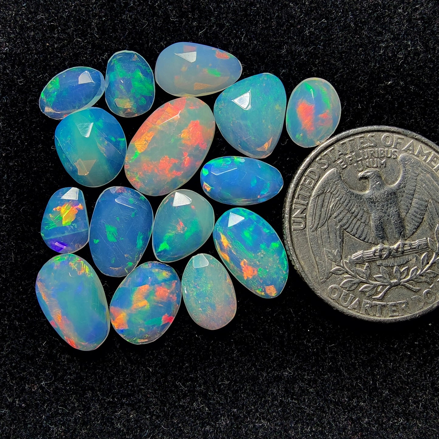 Rose Cut Ethiopian Opal Lot gemstone cabochon - natural crystal healing stone for jewelry making by Gemivra