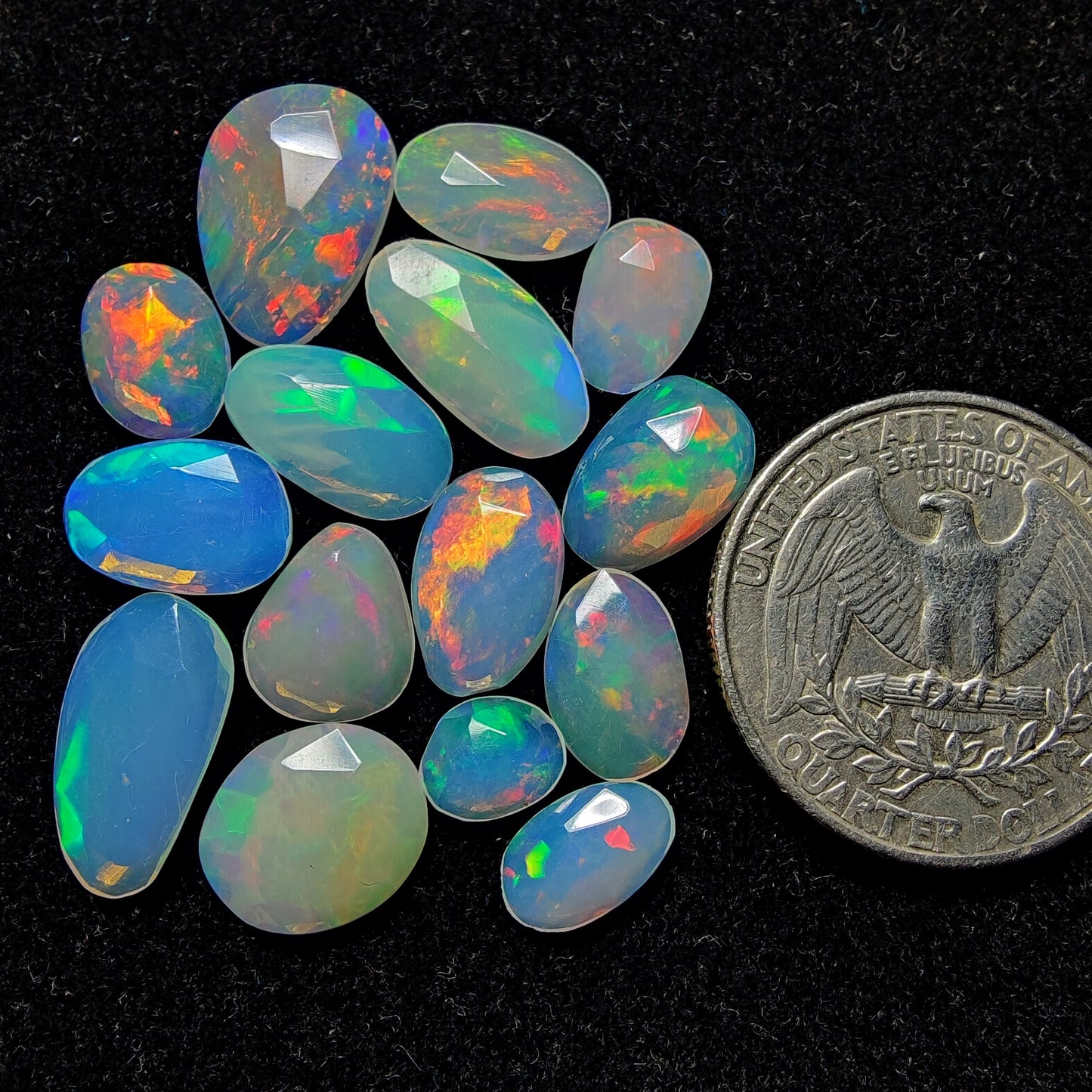 Rose Cut Ethiopian Opal Lot gemstone cabochon - natural crystal healing stone for jewelry making by Gemivra