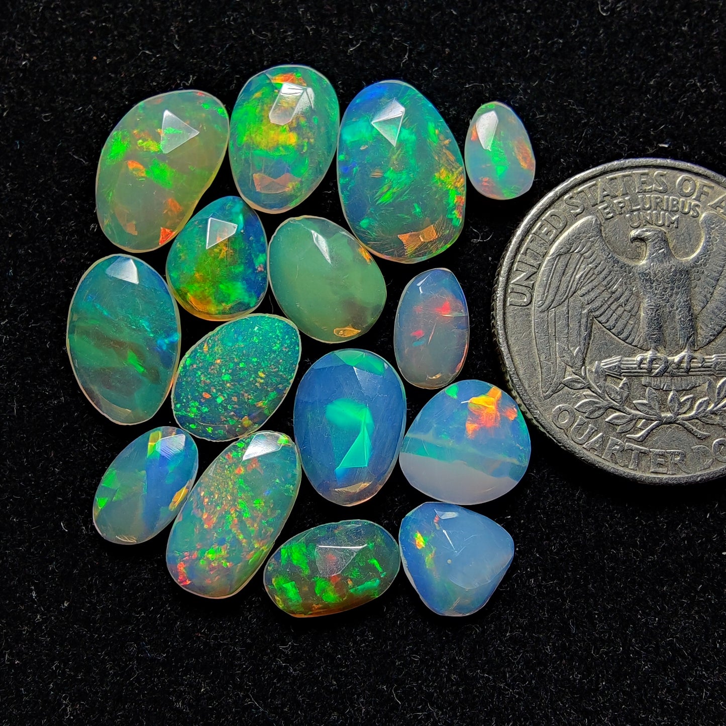 Rose Cut Ethiopian Opal Lot gemstone cabochon - natural crystal healing stone for jewelry making by Gemivra