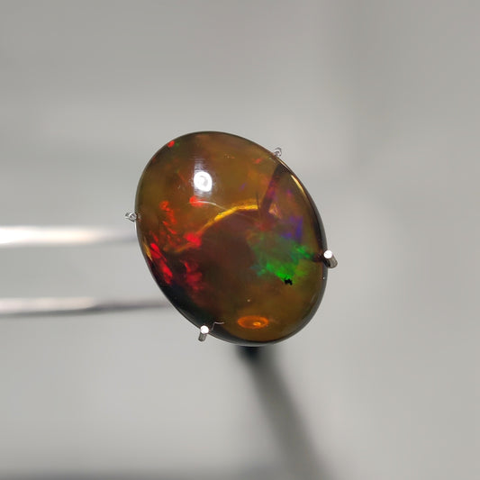 Natural Black Ethiopian Opal Cabochon gemstone cabochon - natural crystal healing stone for jewelry making by Gemivra