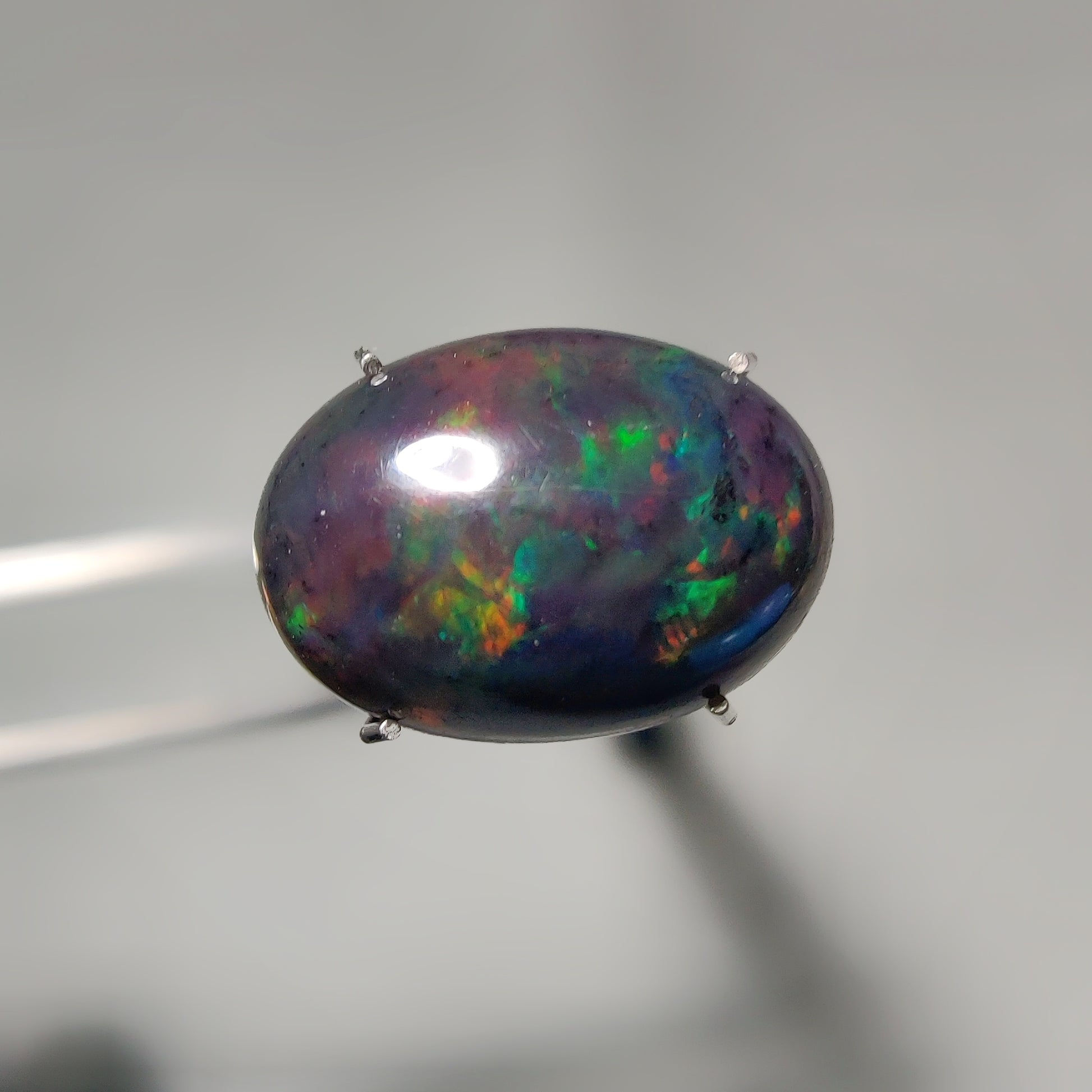 Natural Black Ethiopian Opal Cabochon gemstone cabochon - natural crystal healing stone for jewelry making by Gemivra