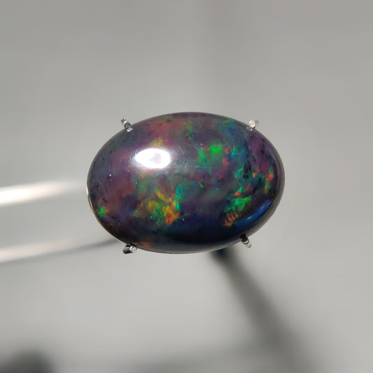 Natural Black Ethiopian Opal Cabochon gemstone cabochon - natural crystal healing stone for jewelry making by Gemivra